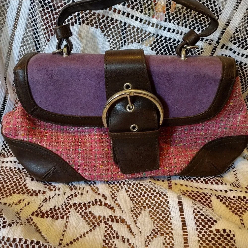 Unbranded leather and woven handbag